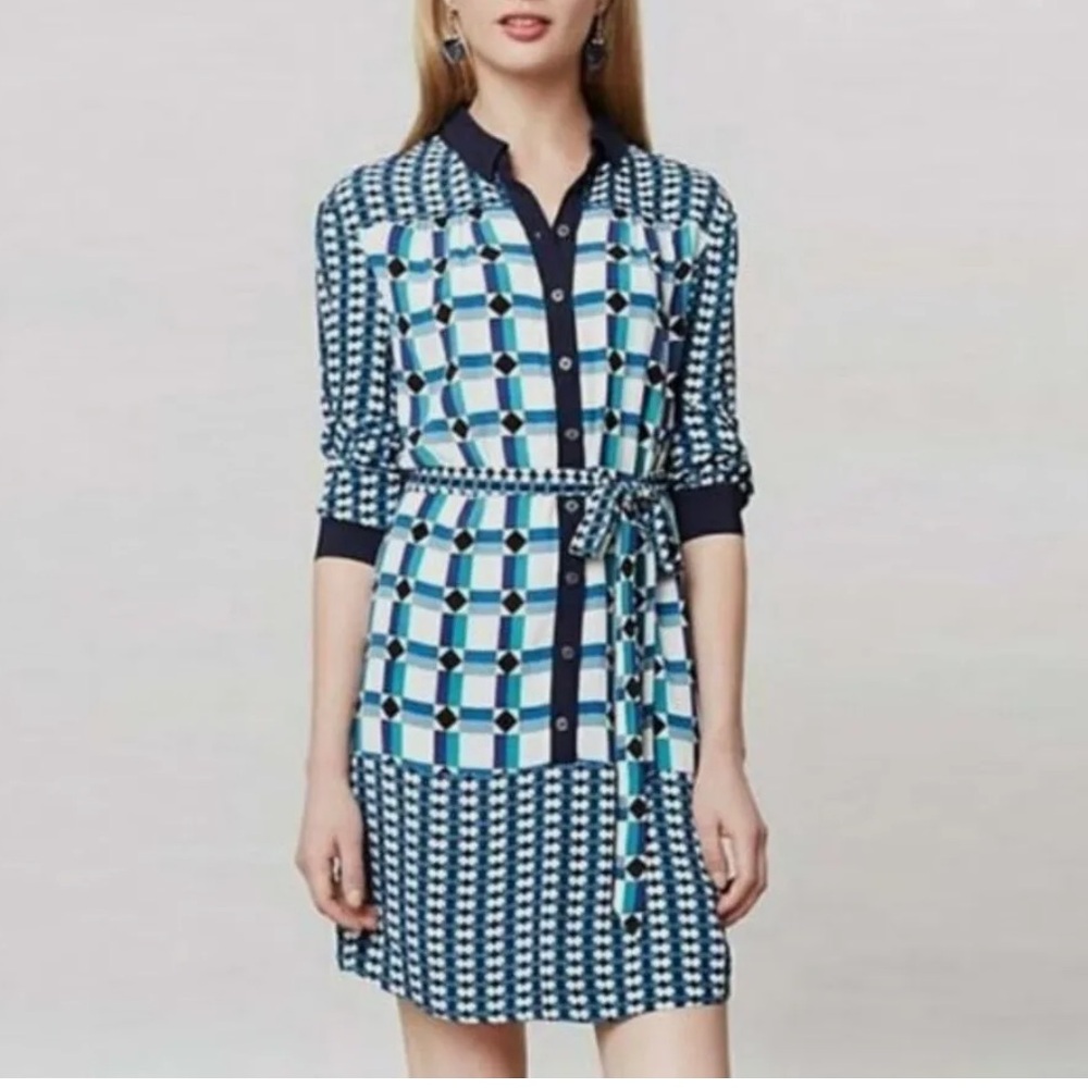 Maeve Casual Geometric Shirt Dress
